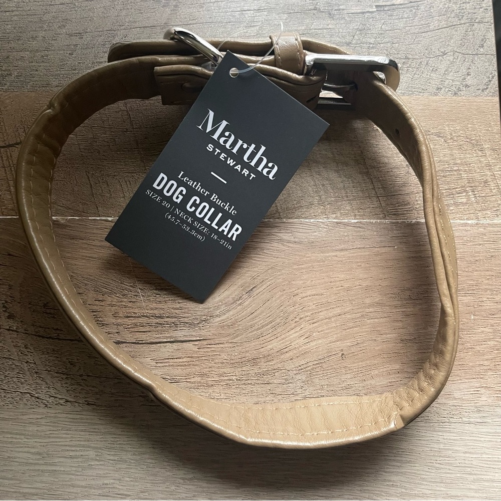 Martha Stewart Leather Buckle Dog Collar Neck Size Large 18”-21”
